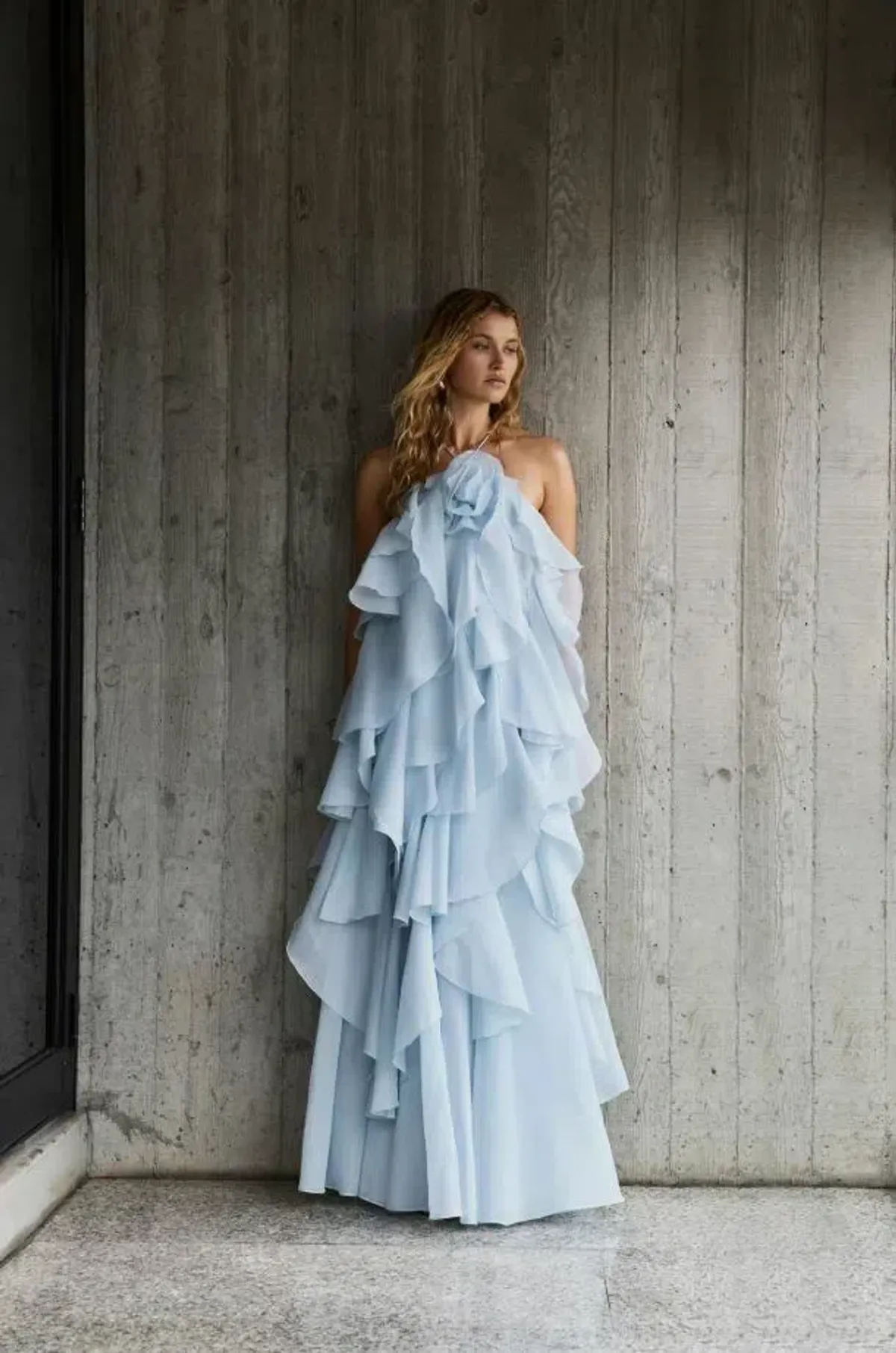 Aje Pandorea Layered Maxi Dress Silver Blue Size 16  - Image 1