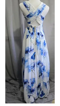 Aje Belize Maxi Dress s.10 White & Blue Silk Blend  for rent on The Volte - image 3