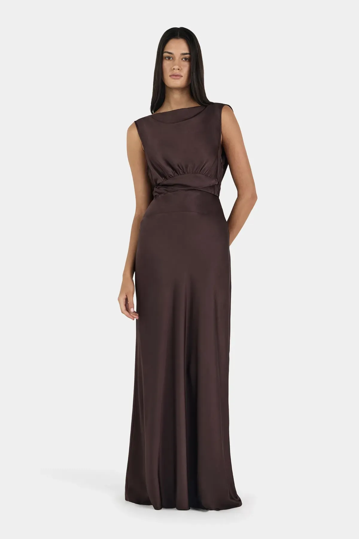 Hansen And Gretel Clara Bias Dress Cognac Size 16 - Image 3