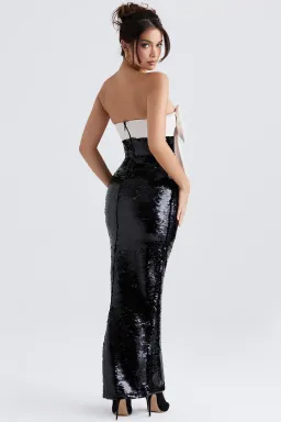HOUSE OF CB Holly Black Sequin Strapless Bow Dress Size M for rent on The Volte - image 2