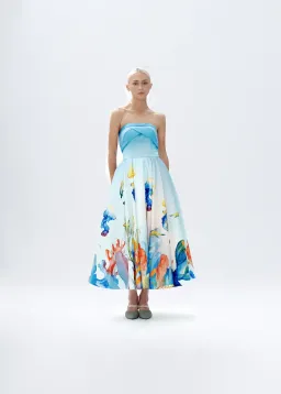 Justin Tong AQUARELLE MIDI DRESS for rent on The Volte - image 1