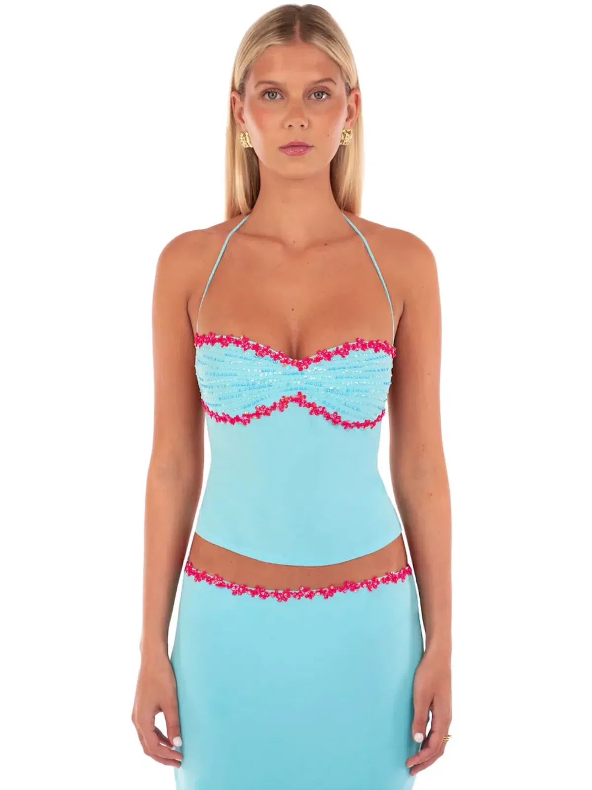 I AM DELILAH JEMIMA MIDI SKIRT & JEMIMA HALTER. SIZE XS / AU 6-8 - Image 3