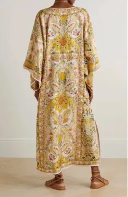 Zimmermann Laurel Floral Linen Kaftan Size 1 Fits to Size 12 AU for rent on The Volte - image 4