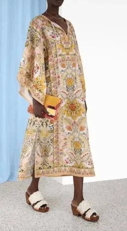 Zimmermann Laurel Floral Linen Kaftan Size 1 Fits to Size 12 AU for rent on The Volte - image 9