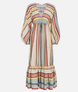 Zimmermann Cassia Striped Maxi Linen Dress Size 1 Fits to size 12 for rent on The Volte - image 3