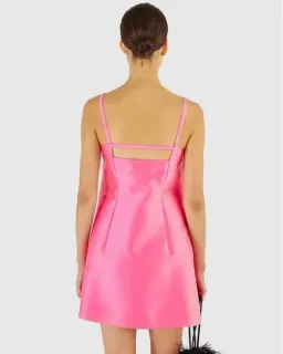 OROTON Satin Bow Mini Dress Candy Pink Size 8 AU for rent on The Volte - image 4