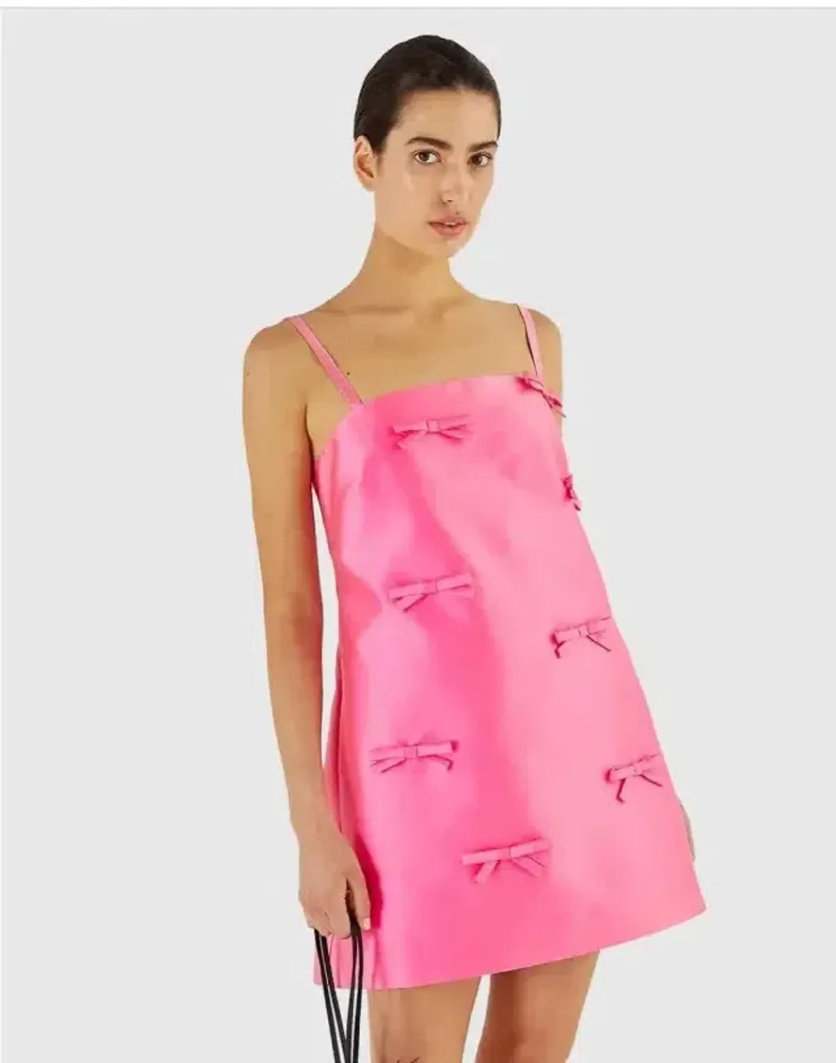 OROTON Satin Bow Mini Dress Candy Pink Size 8 AU - Image 3