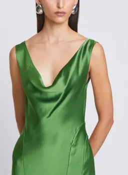 ANNA QUAN Keira Draped Maxi Dress Green Gown  for rent on The Volte - image 2