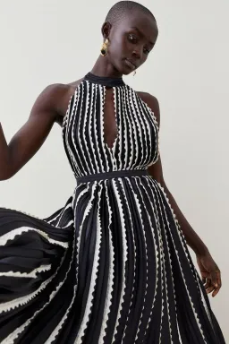 Karen Millen Pleated Lace Halter Maxi Dress Size AU 10 / M   for rent on The Volte - image 4