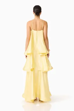 Elliat Tilly Tiered Maxi Dress in Butter Yellow Size L for rent on The Volte - image 2