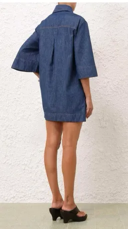 Zimmermann Illuminate Tunic Dress Denim Size 4 / AU 16 for rent on The Volte - image 2