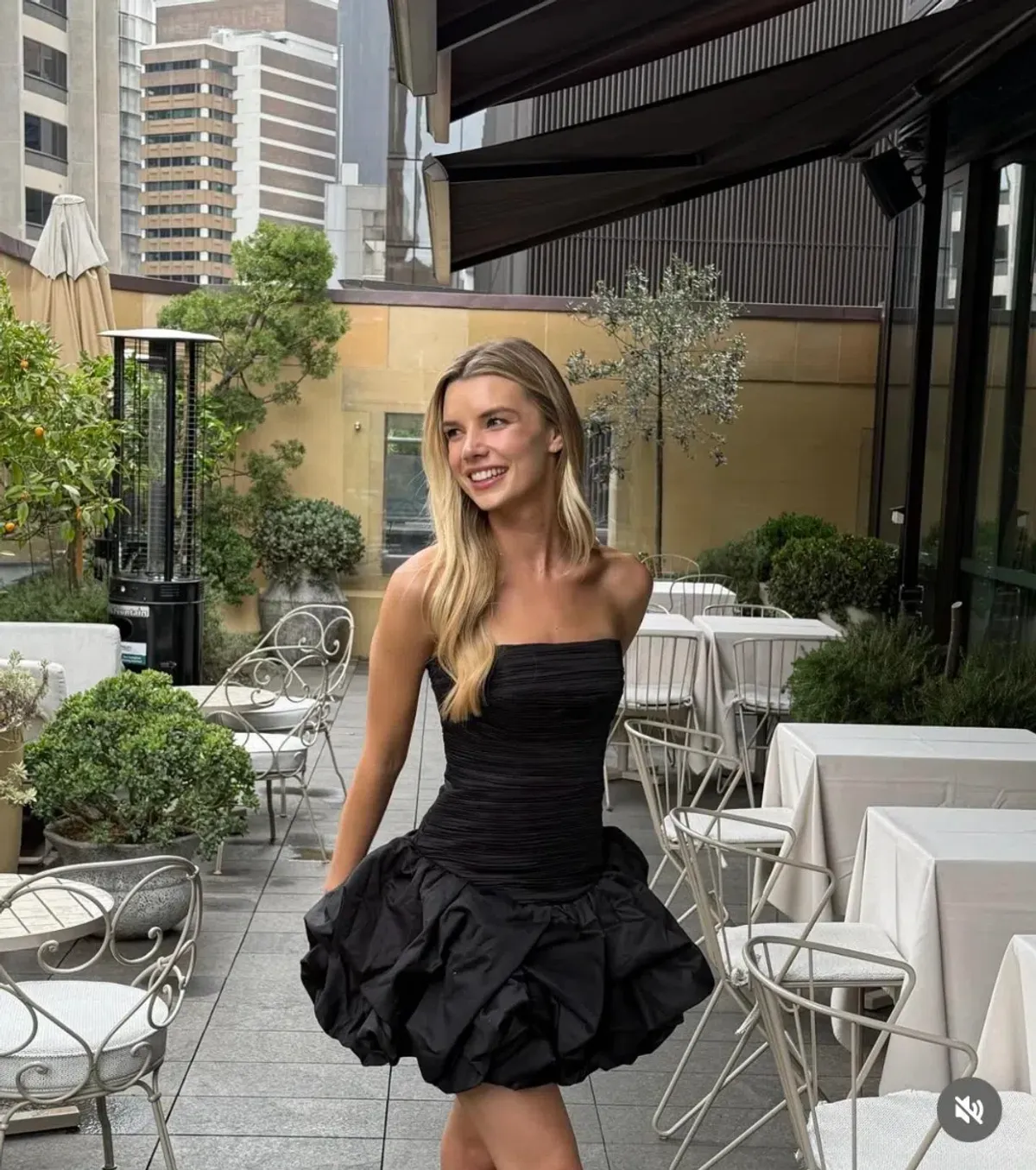 AJE Bubble Hem Mini Black size 6 - Image 1