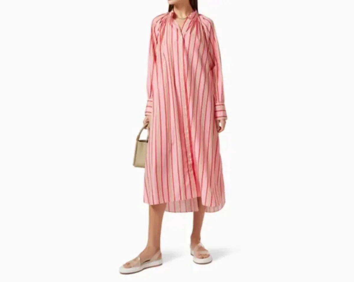 Oroton Candy Stripe Shirt Dress with pockets and belt Size 14 fits 16 - Image 5