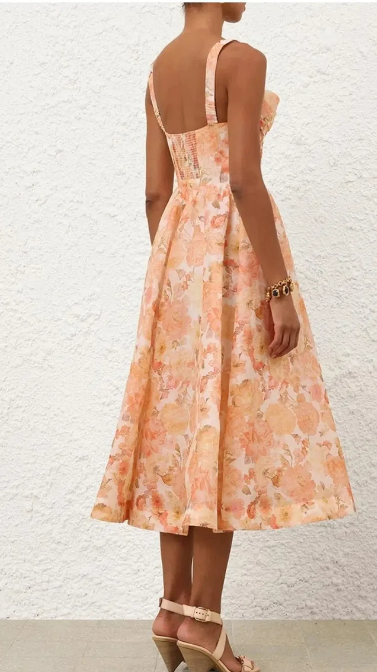 Zimmermann Rebellion Drape Midi Dress in Golden Bloom - Image 4