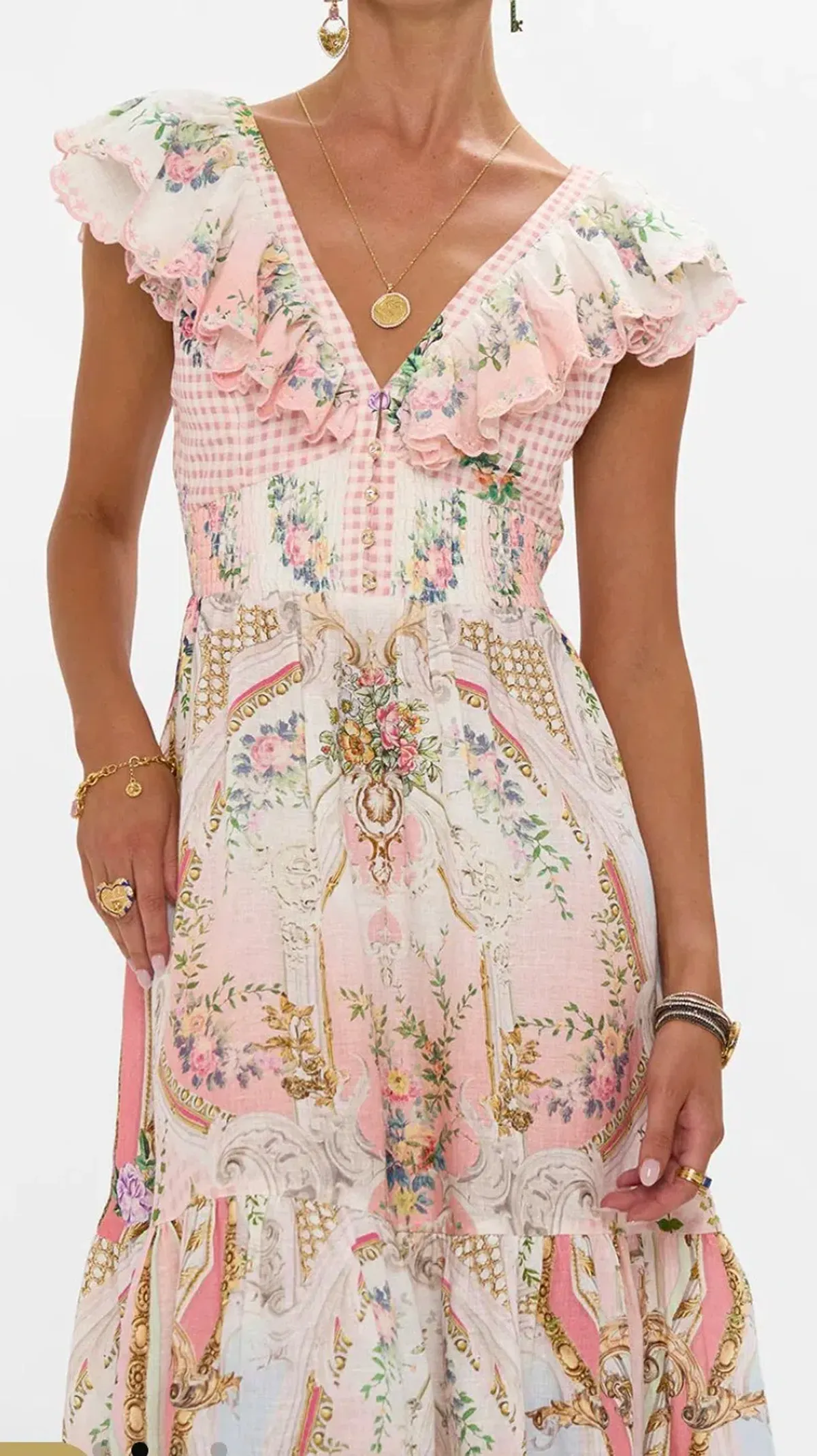 Camilla Lisbon Lullaby Tiered Dress with Neck Frill s.S - Image 5