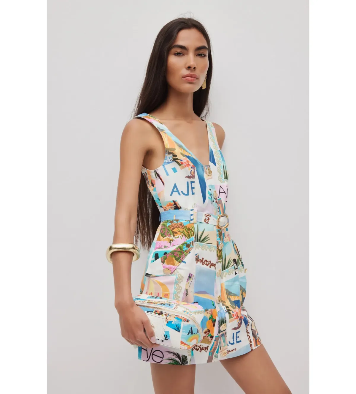 Aje Ambie Mini Dress Postcard Size AU 10 - Image 3