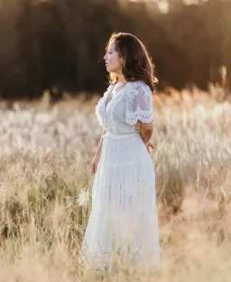 Spell & the Gypsy Dawn Lace Gown Cream Size XL for rent on The Volte - image 5