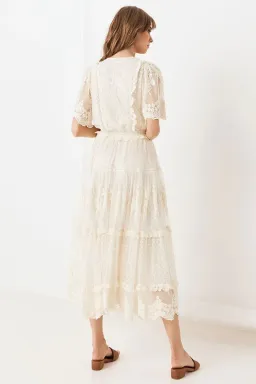 Spell & the Gypsy Dawn Lace Gown Cream Size XL for rent on The Volte - image 4