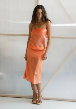 Mode Mischief Studios Melt Panel Dress Orange Size Small for rent on The Volte - image 1