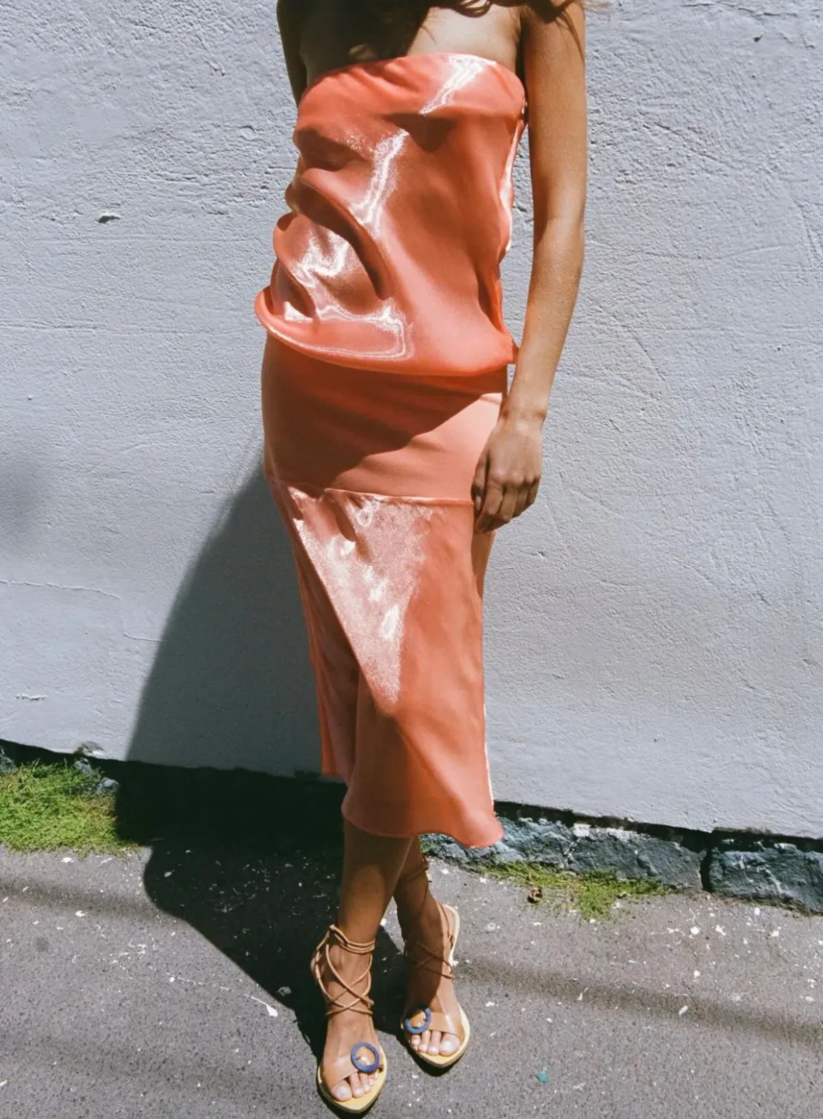 Mode Mischief Studios Melt Panel Dress Orange Size Small - Image 3