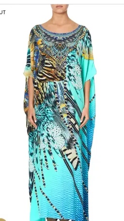 Camilla Marine Queen Round Neck Kaftan O/S for rent on The Volte - image 3