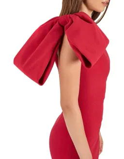 Rebecca Vallance Hamptons Bow Mini Dress Berry Size 10 for rent on The Volte - image 3