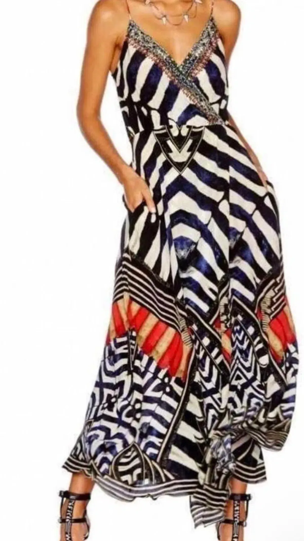 Camilla Louwalan Tales Strappy Wrap Dress Print s.XS - Image 1