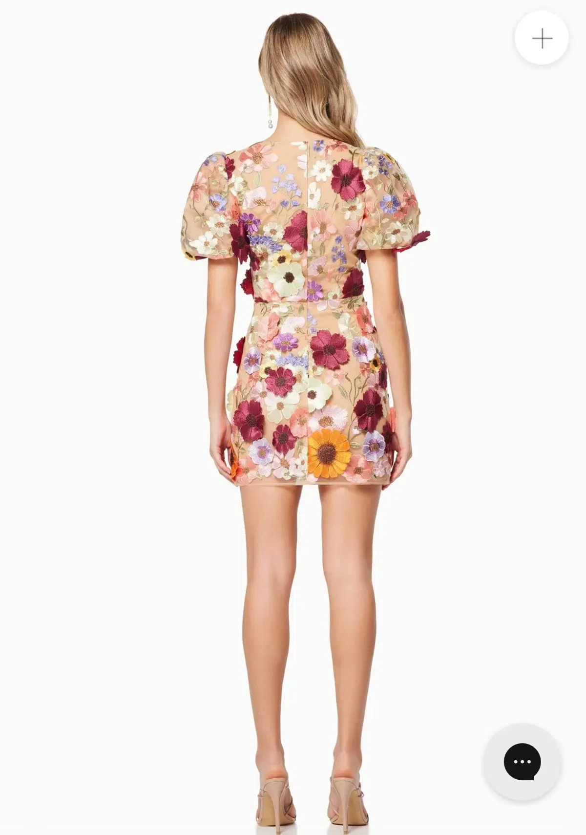 Rosalind 3D Floral Mini Dress in Pink - Image 2