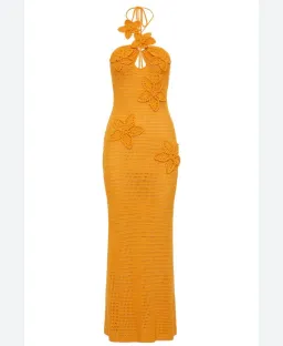 Meshki Island Dress orange Xs or 6  for rent on The Volte - image 1