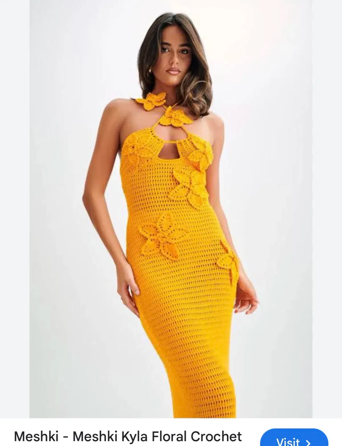 Meshki Island Dress orange Xs or 6  - Image 3