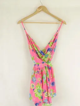 MINKPINK Floral Pink Jumpsuit Size 8 | Mini Length Satin Feel Cocktail & Formal Wear for rent on The Volte - image 2