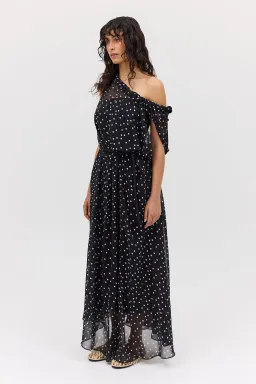 Bianca Spender Polka Dot Silk Emerge Dress Black Size 6 for rent on The Volte - image 4