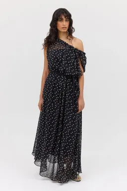 Bianca Spender Polka Dot Silk Emerge Dress Black Size 6 for rent on The Volte - image 2