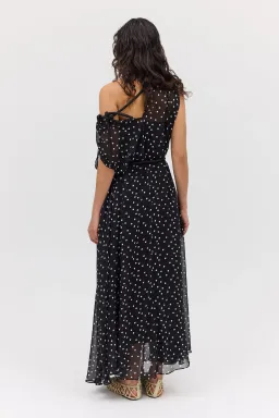 Bianca Spender Polka Dot Silk Emerge Dress Black Size 6 for rent on The Volte - image 7