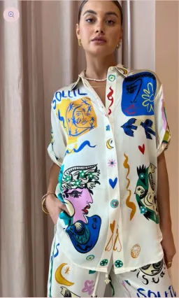 Alemais Soleil Silk Shirt Size 12 for rent on The Volte - image 1