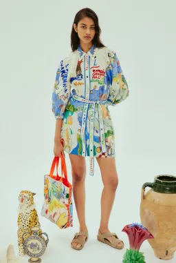 ALEMAIS NADIA MINI SHIRTDRESS PRINT SIZE AU 10 for rent on The Volte - image 2