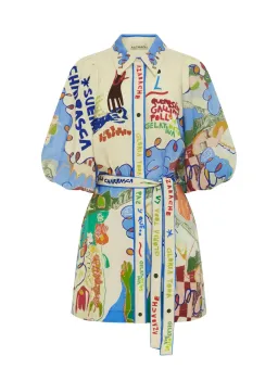 ALEMAIS NADIA MINI SHIRTDRESS PRINT SIZE AU 10 for rent on The Volte - image 1
