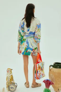 ALEMAIS NADIA MINI SHIRTDRESS PRINT SIZE AU 10 for rent on The Volte - image 3