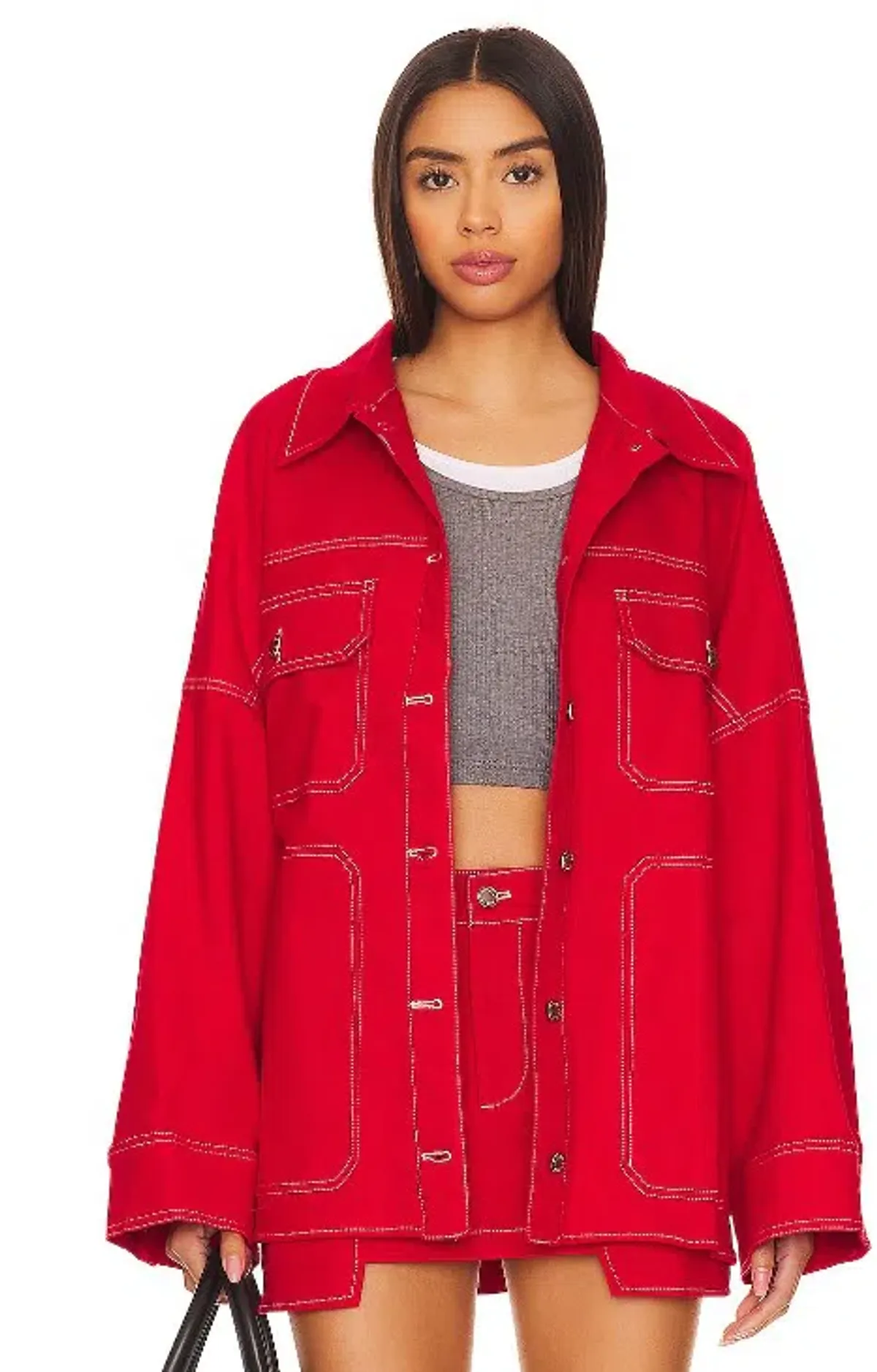 BY.DYLN Cooper Jacket & Cyrus Jeans Red Size 8 - Image 3