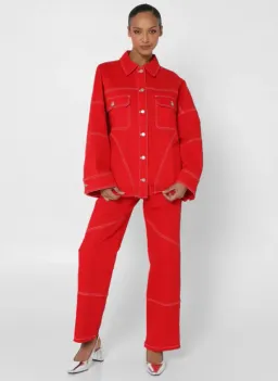 BY.DYLN Cooper Jacket & Cyrus Jeans Red Size 8 for rent on The Volte - image 6