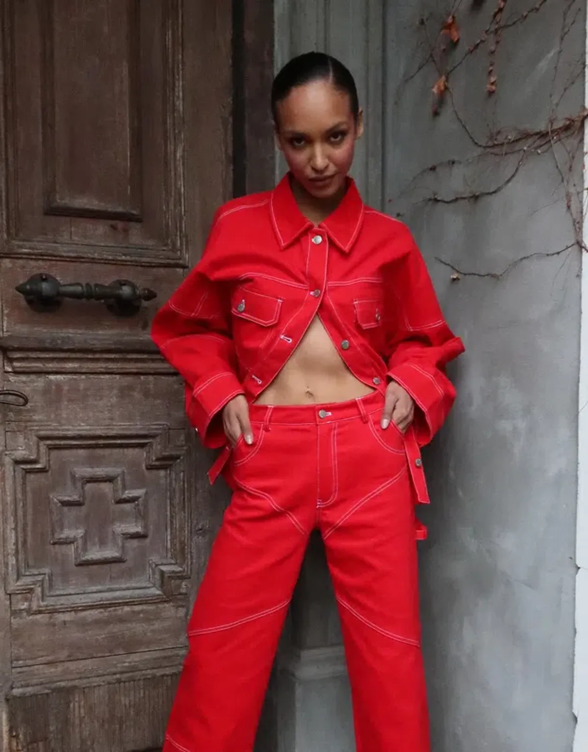 BY.DYLN Cooper Jacket & Cyrus Jeans Red Size 8 - Image 7