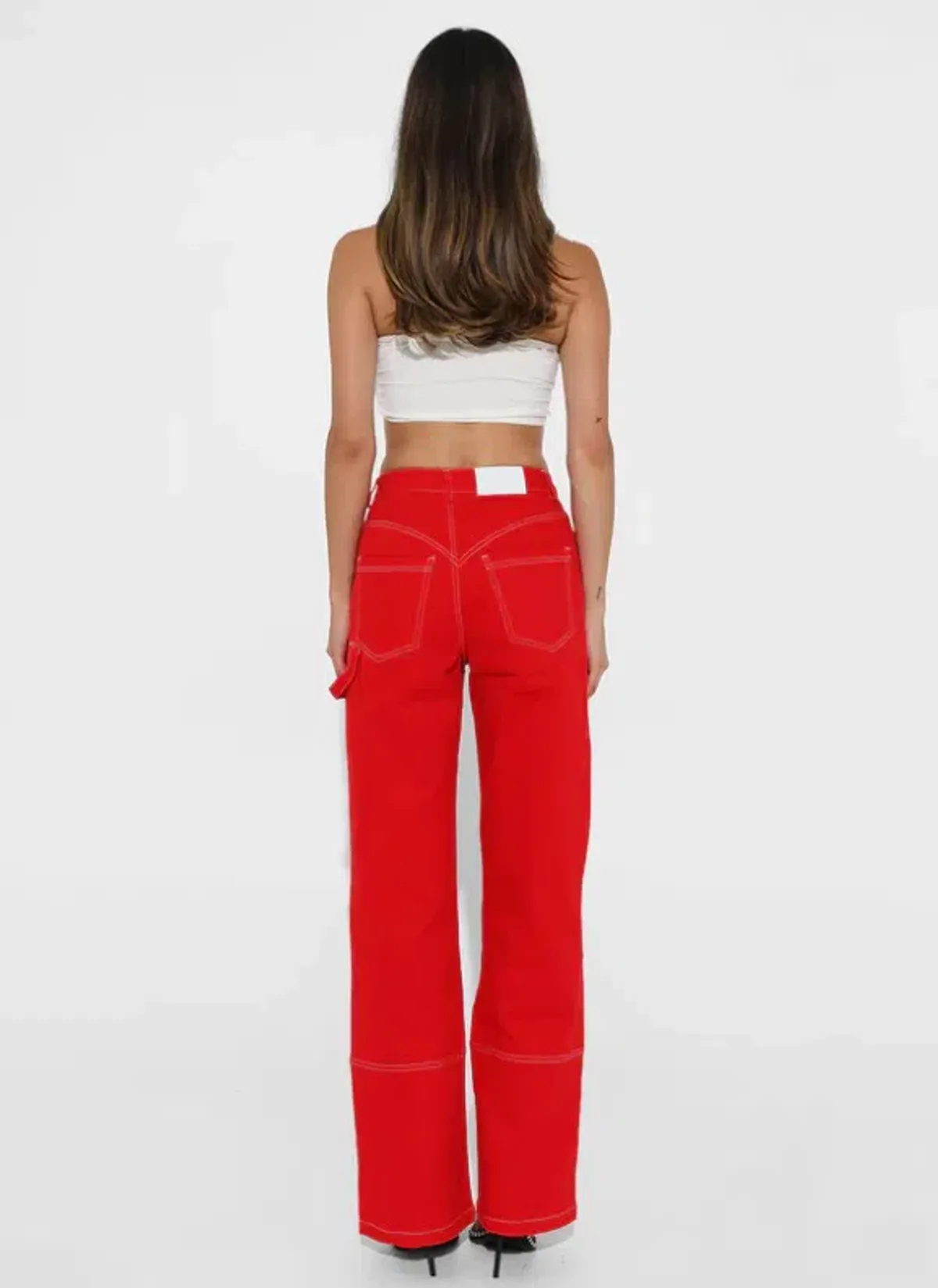 BY.DYLN Cooper Jacket & Cyrus Jeans Red Size 8 - Image 4