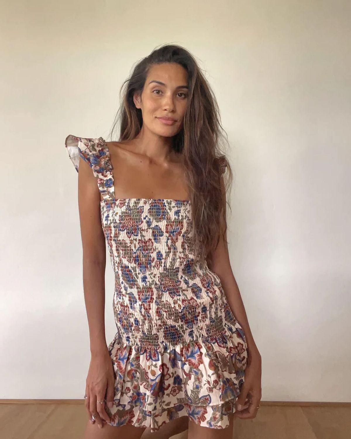 Sir The Label Bettina Shirred Mini Dress Wiltshire Floral Size 2 / AU 10 - Image 3