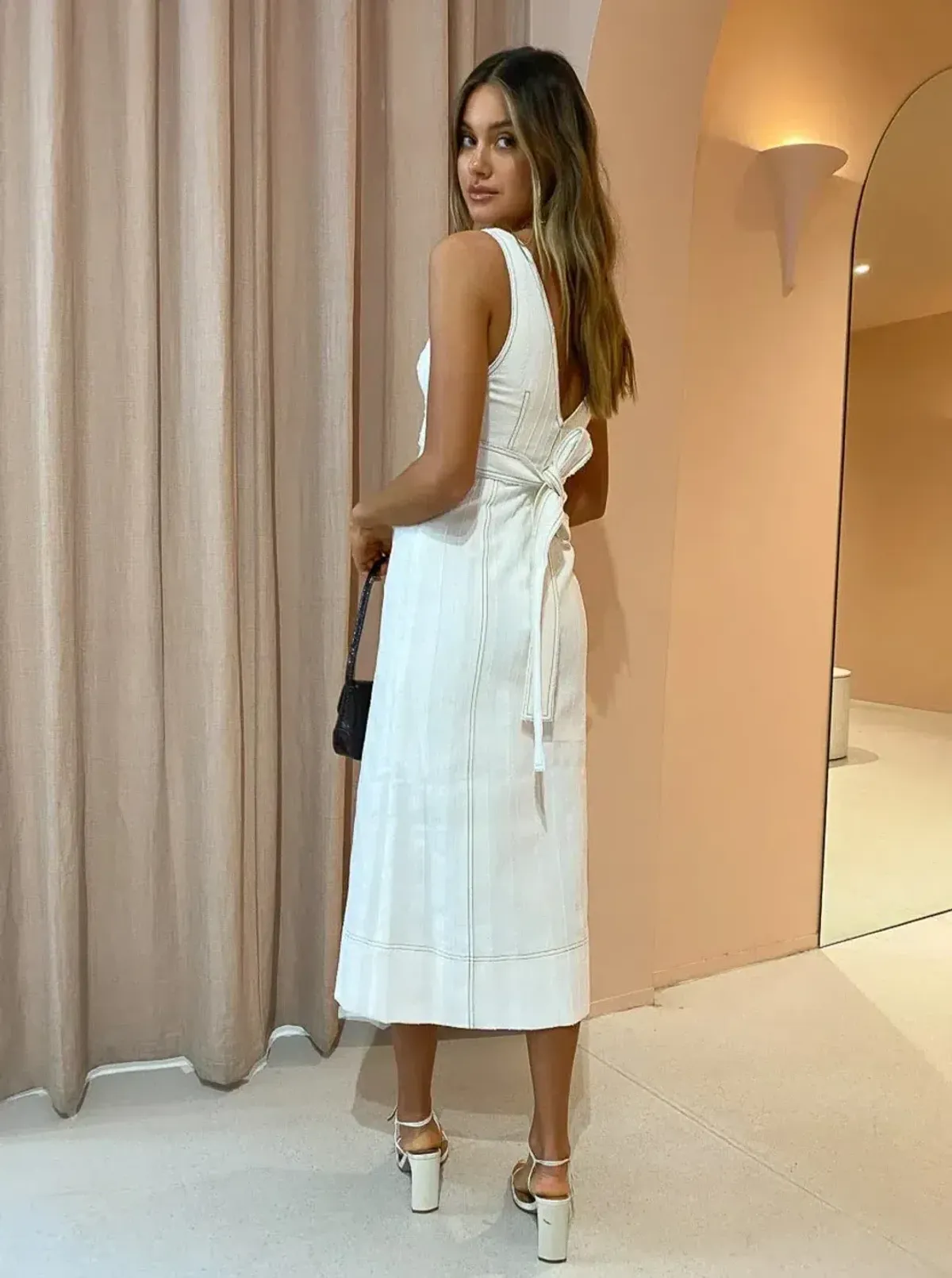 ACLER white midi dress - Image 3