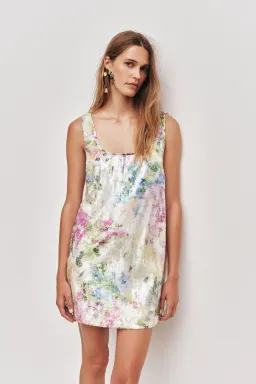 Aje Dahlia Mini Dress in Lavandula Sequin Multi Size 10 for rent on The Volte - image 5