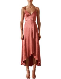 Shona Joy Giselle Cocktail Midi Dress Terracotta Size 6 for rent on The Volte - image 1