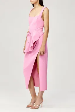 Acler Habana Midi Dress Pop Pink Size 6 for rent on The Volte - image 3