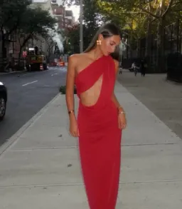 MISHA THE SOLSTICE CUPRO DRESS RED 6 for rent on The Volte - image 1