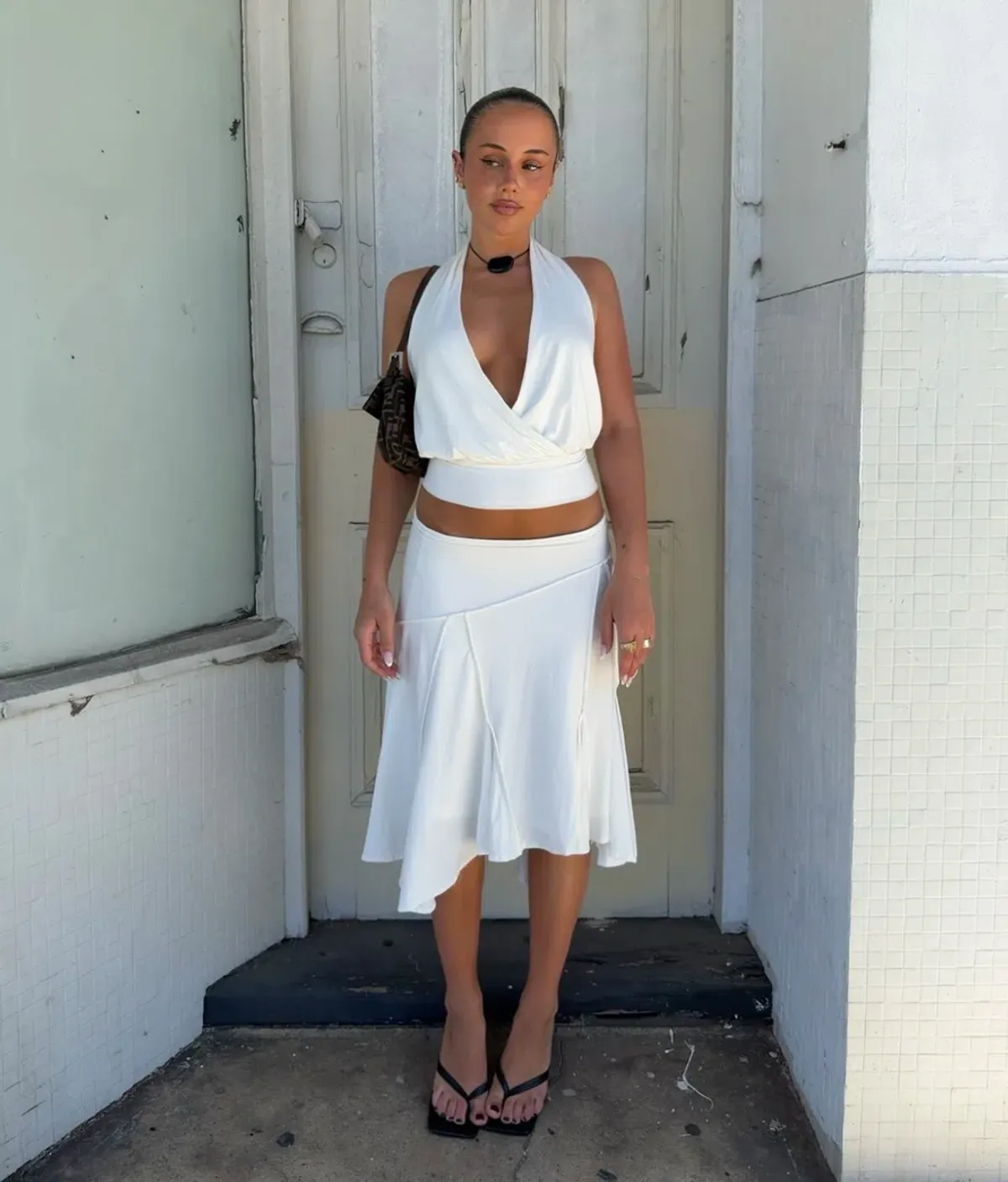 WITH JEAN SHARNI TOP & SKIRT WHITE  - Image 1