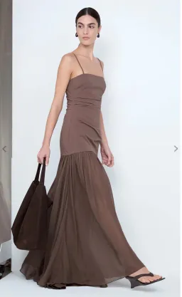 Bec & Bridge REID DROP WAIST MAXI DRESS in Milk Choc Size 8 for rent on The Volte - image 2